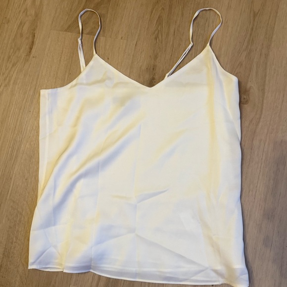 Quince Washable Silk V Neck Cami Sz S Ivory - Picture 2 of 4